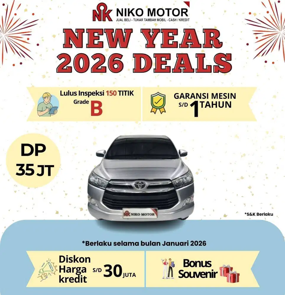 (MULUS) INNOVA 2.0 G BENSIN 2019 AT : 2018|2020