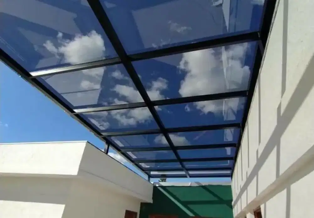 Kanopi rangka baja ringan atap solarflat 3mm