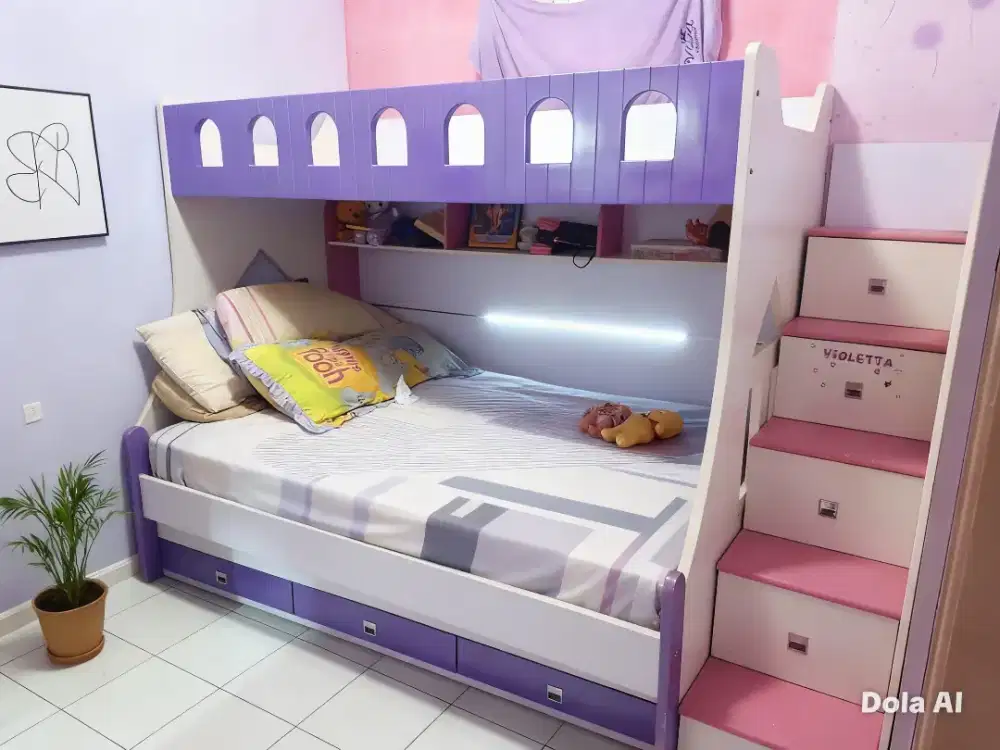 DIJUAL RANJANG SUSUN + MEJA BELAJAR ANAK (SECOND)