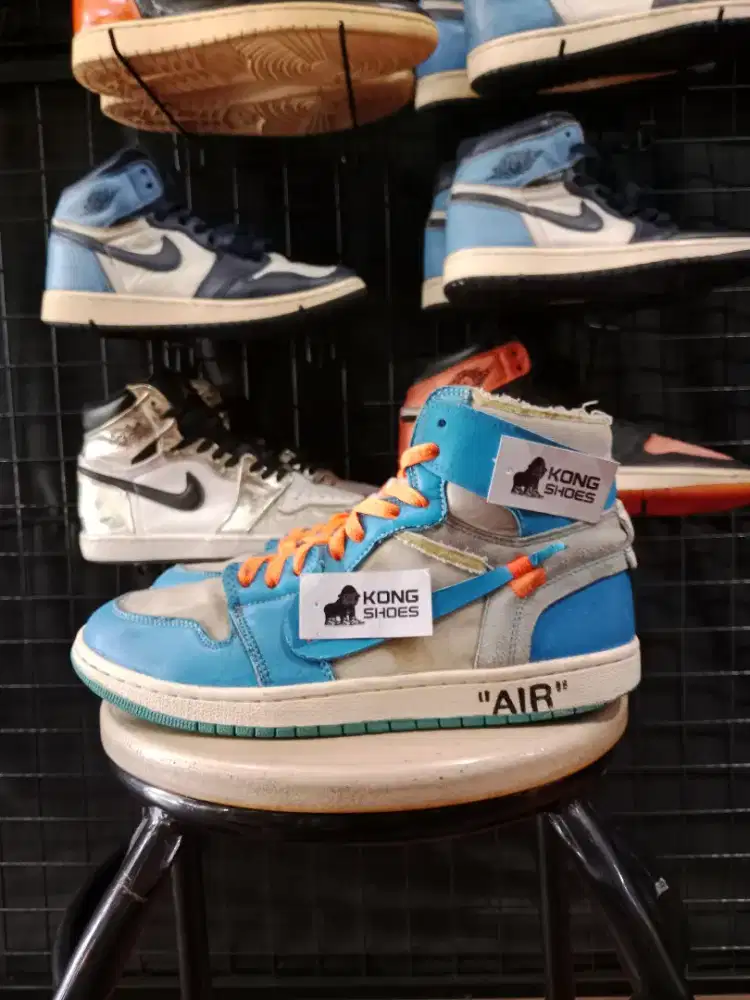 SEPATU AJE 1 RETRO X OFF WHITE BLUE 42