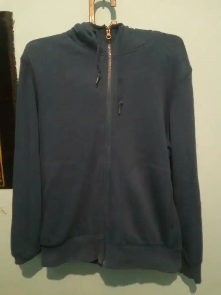 Hoodie Zipper Sherpa Uniqlo Navy