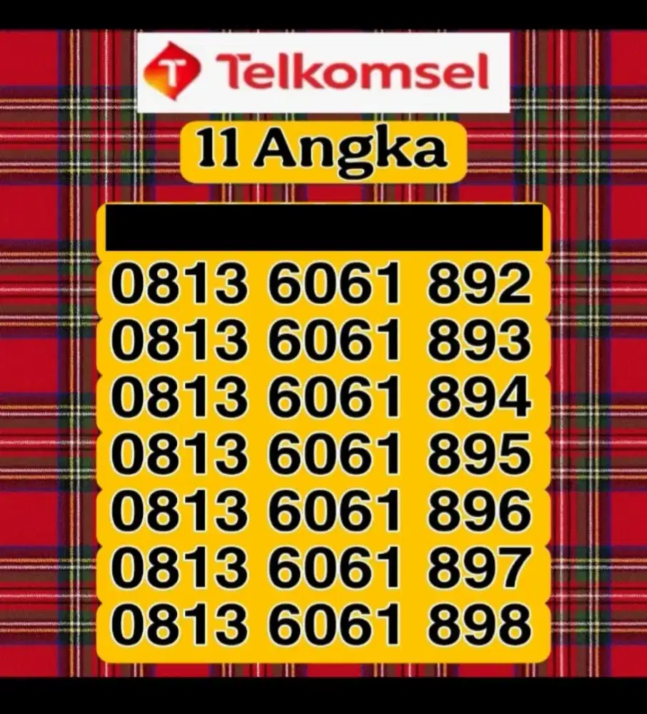 Kartu simpati 11 dijit kepala 606