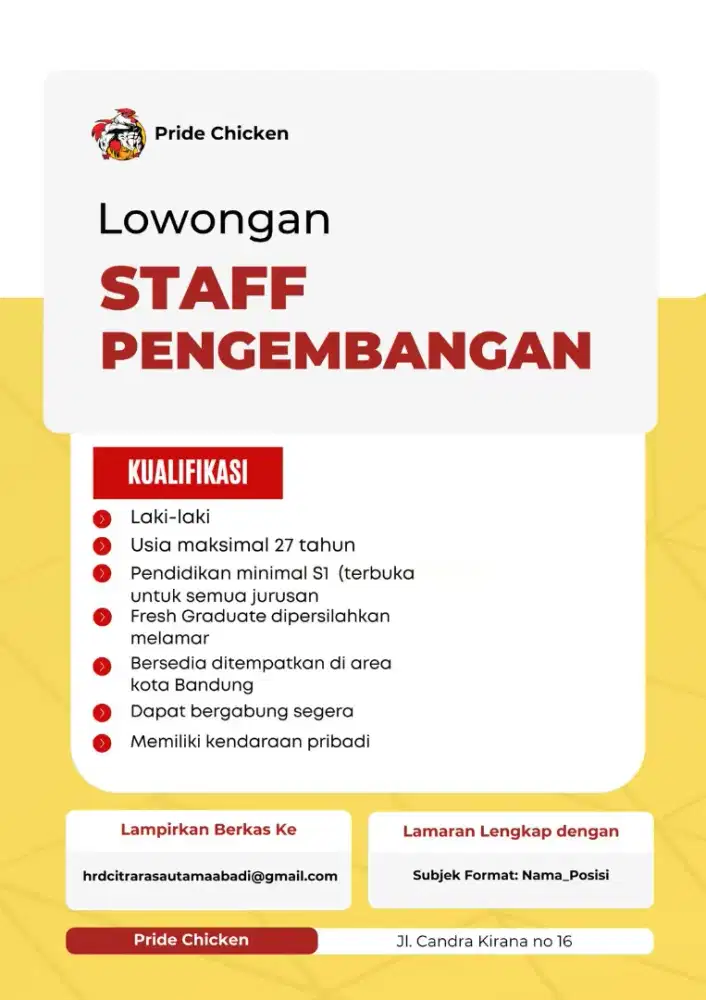 Lowongan Pekerjaan Staff Pengembangan Pemasaran