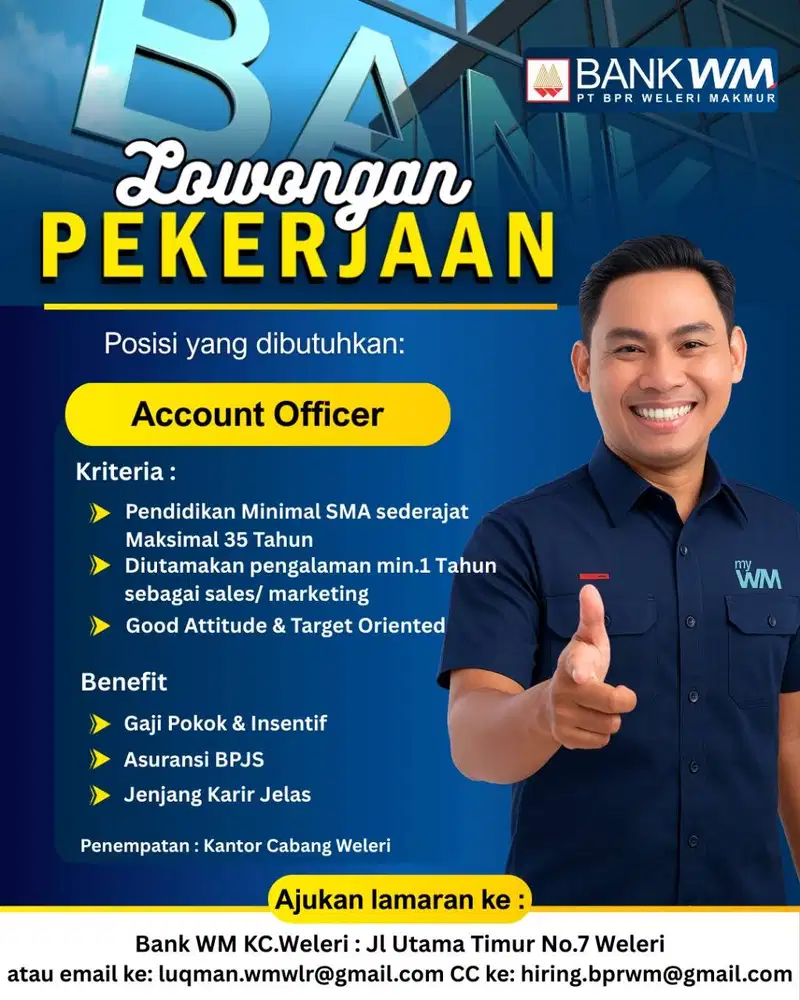 Lowongan kerja Bank Weleri Makmur