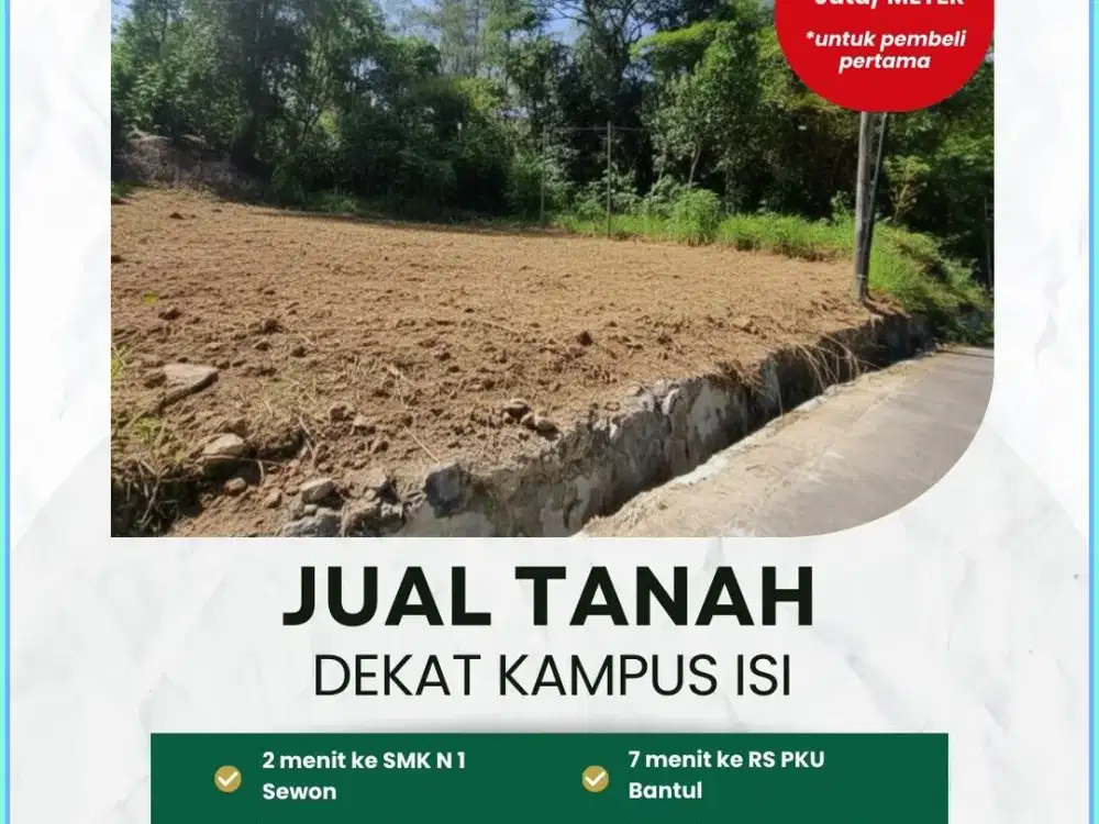 TANAH KAVLING DEKAT KAMPUS ISI JOGJA COCOK UNTUK INVESTASI
