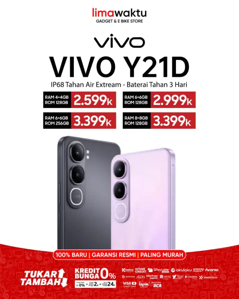 Vivo  Y21d hp tahan air kredit cicilan 0%
