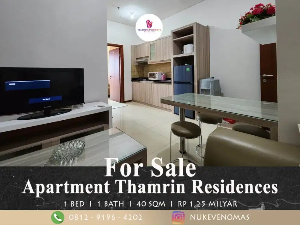 Dijual Apartemen Thamrin Residence 1 Bedroom Full Furnished