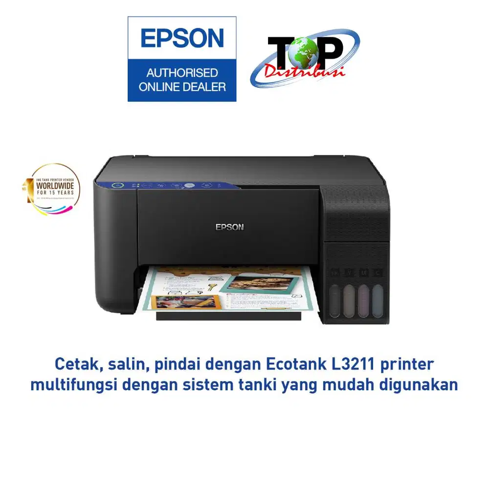 Printer Epson EcoTank L3211 A4 All-in-One TKDN - Pengganti Epson L3210