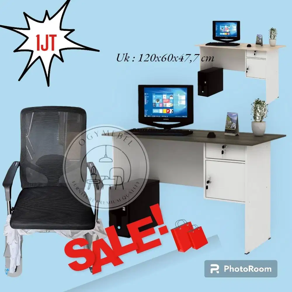SALE MEJA SET KURSI KERJA