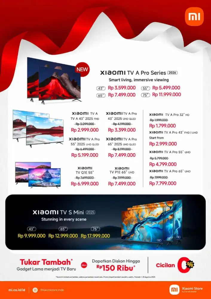 Cash/Credit Smart TV Xiamoi