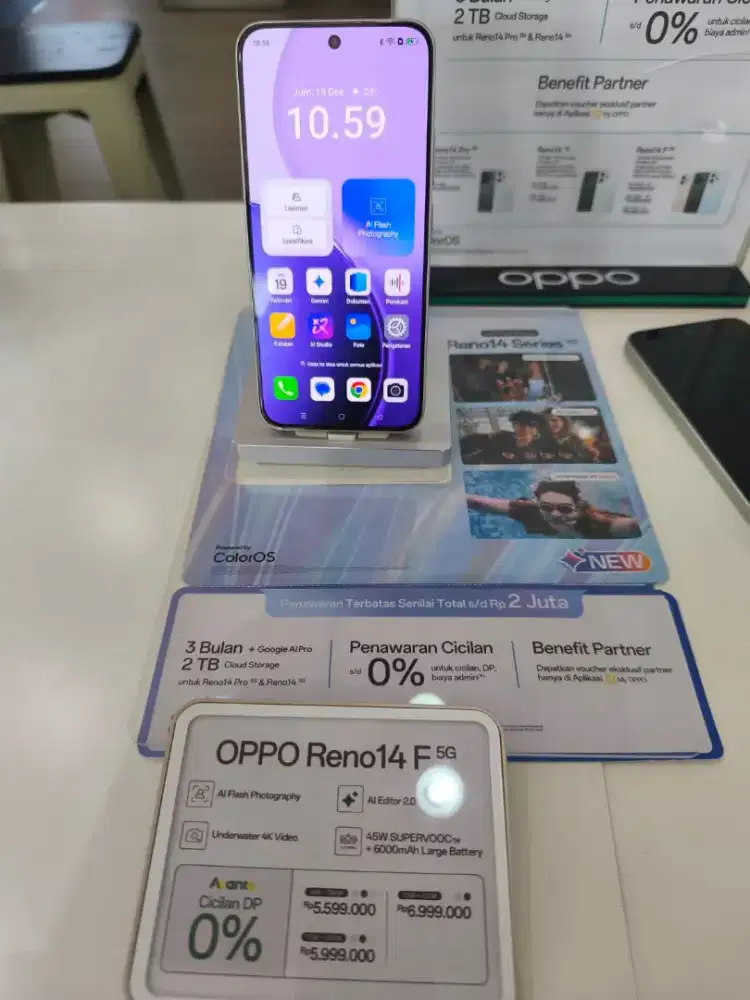 Kredit hp oppo reno 14 bunga 0% free 2x cicilan