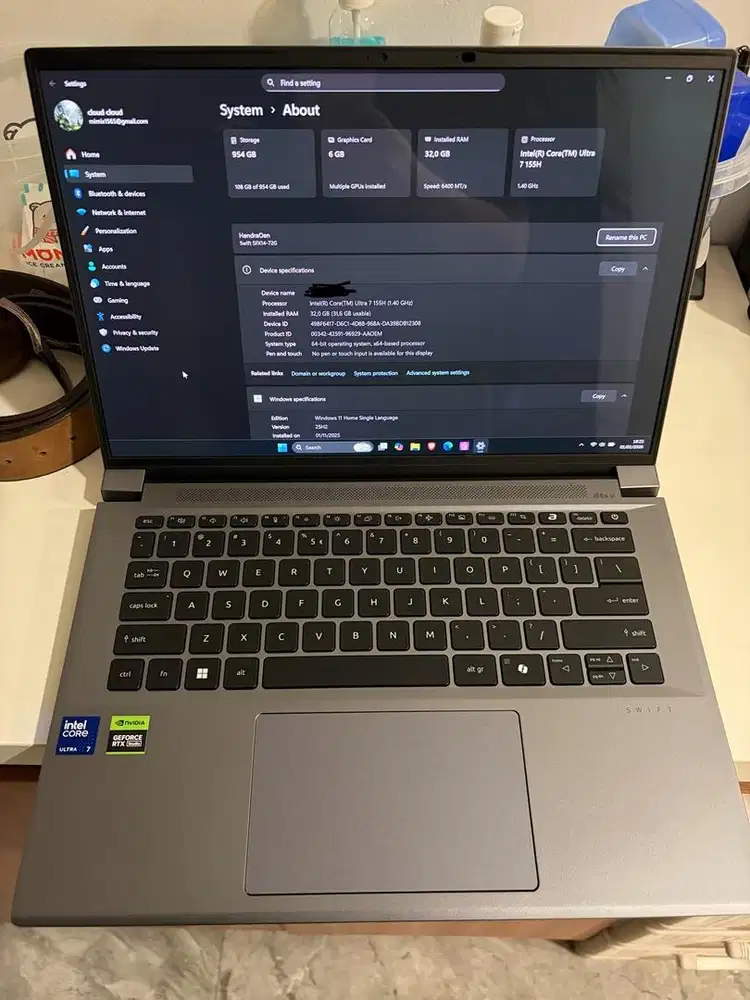 Acer swift X 14 SFX14 72G 79PY