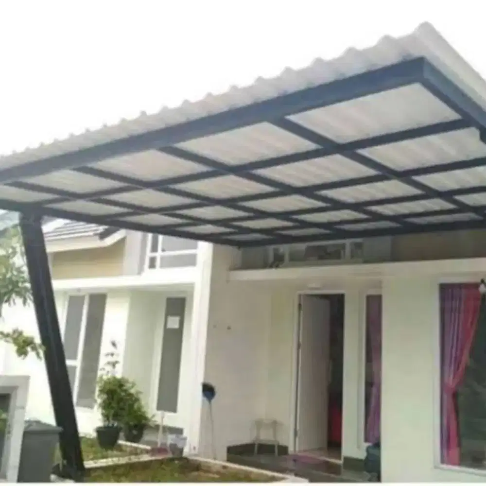 Kanopi rangka baja ringan atap alderon rs