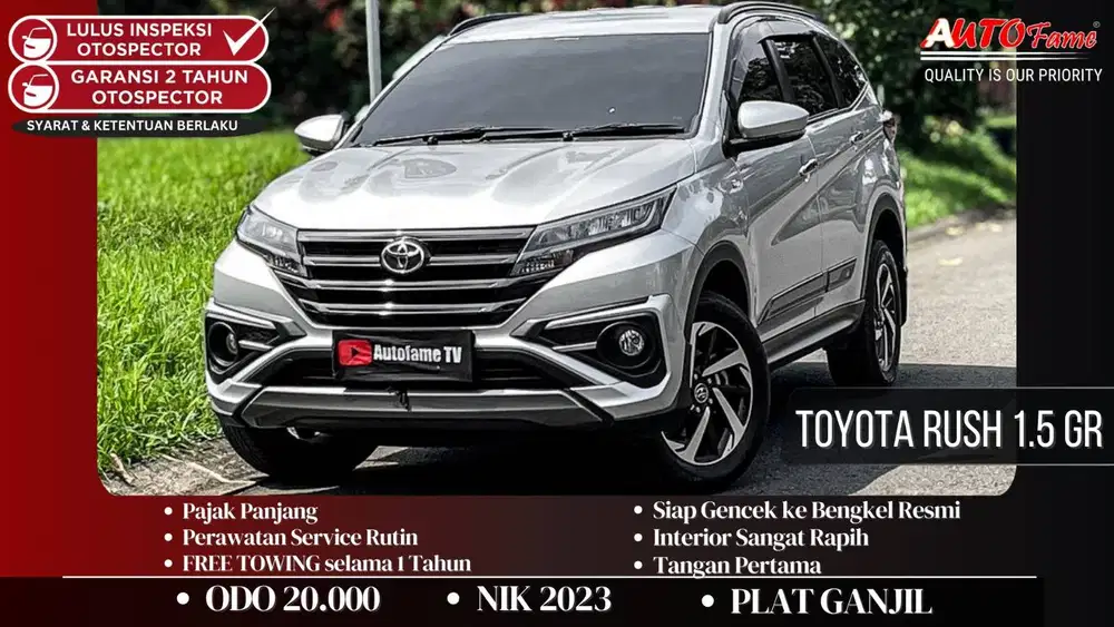 Toyota Rush 1.5 GR AT Silver On Black Pemakaian 2024 NIK 2023