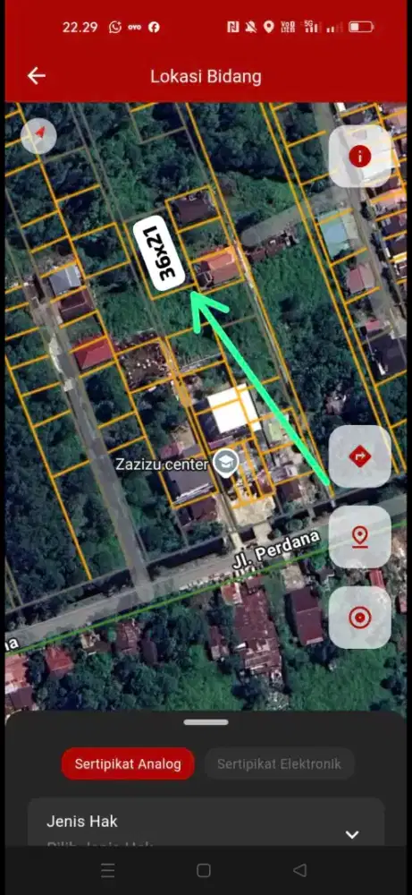 Tanah kavling jalan perdana ukuran 36 x 21