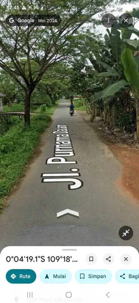 Tanah tepi jalan purnama dalam ukuran 23 x 80