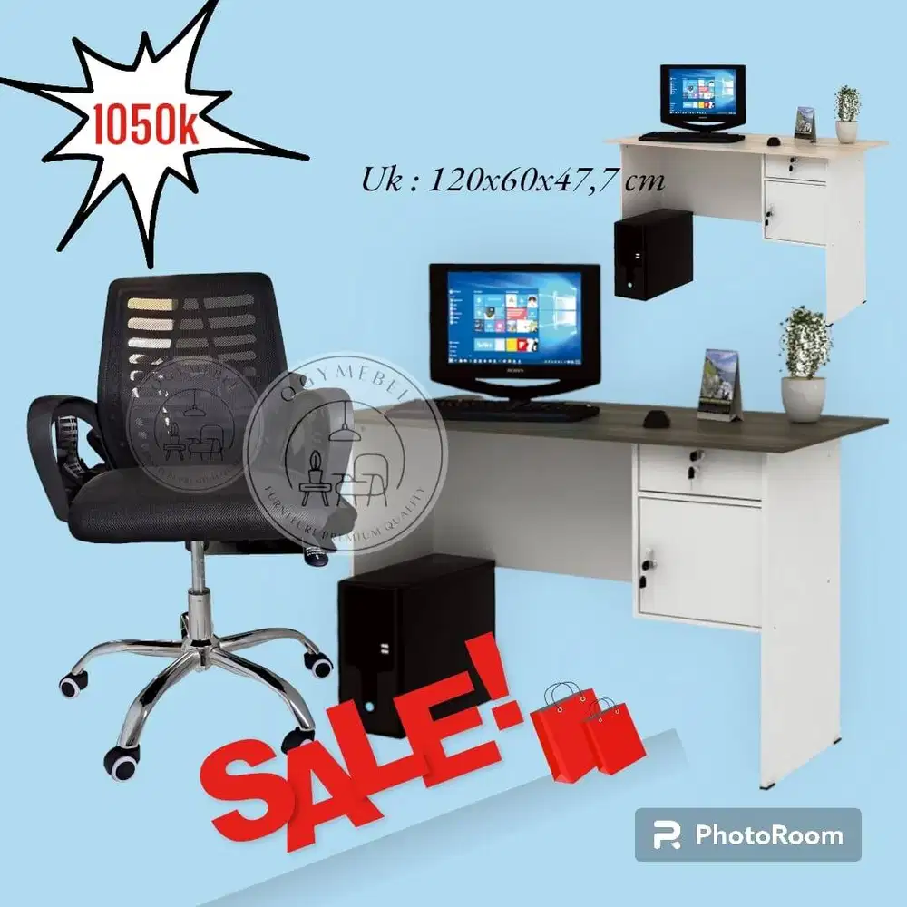 SALE MEJA SET KURSI KANTOR