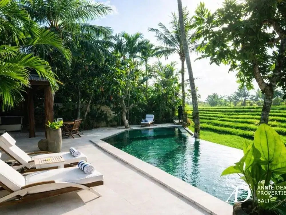 FREEHOLD RUSTIC STYLE VILLA OFFERS RICE-FEALED VIEWS IN CANGGU