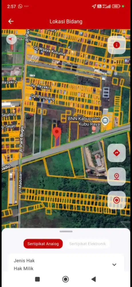 Tanah tepi jalan ayani 2 pontianak