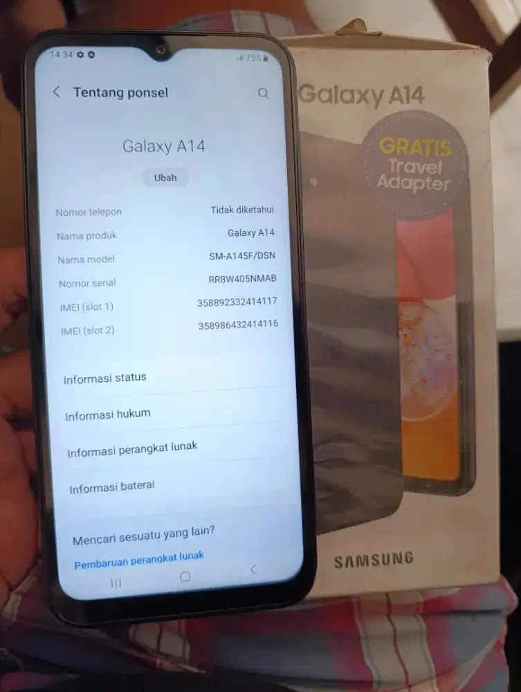 Samsung A14 4+4/128 resmi orian kode RR lngkp ori bs tker tambh