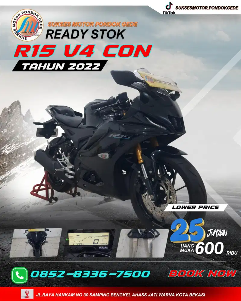 DP 600 RIBU YAMAHA R15 V4 CON TAHUN 2022 BERGARANSI