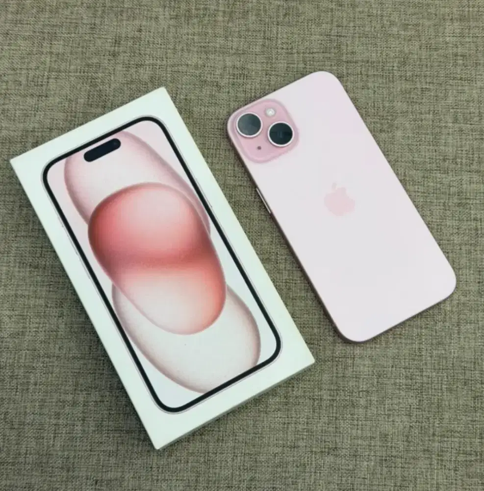 Iphone 15 512GB Pink LIKE NEW BH 100 Ex Resmi Indo Fullset Ori NOMINUS