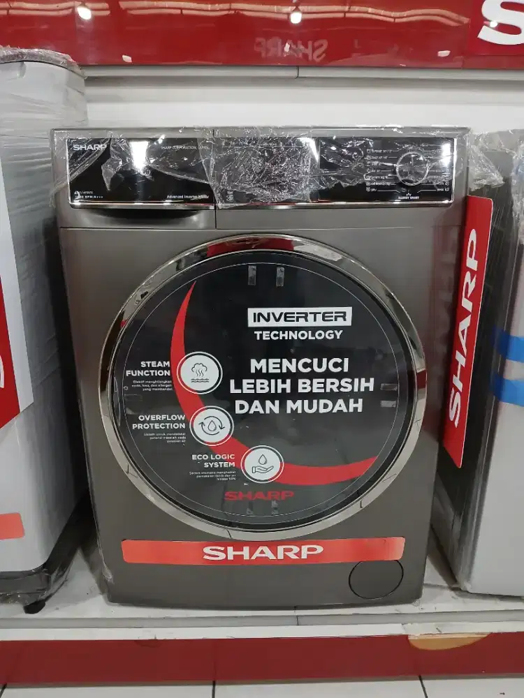 PROMO CICILAN 0% SHARP INVERTER WASHING MACHINE FRONT LOADING 14 KG