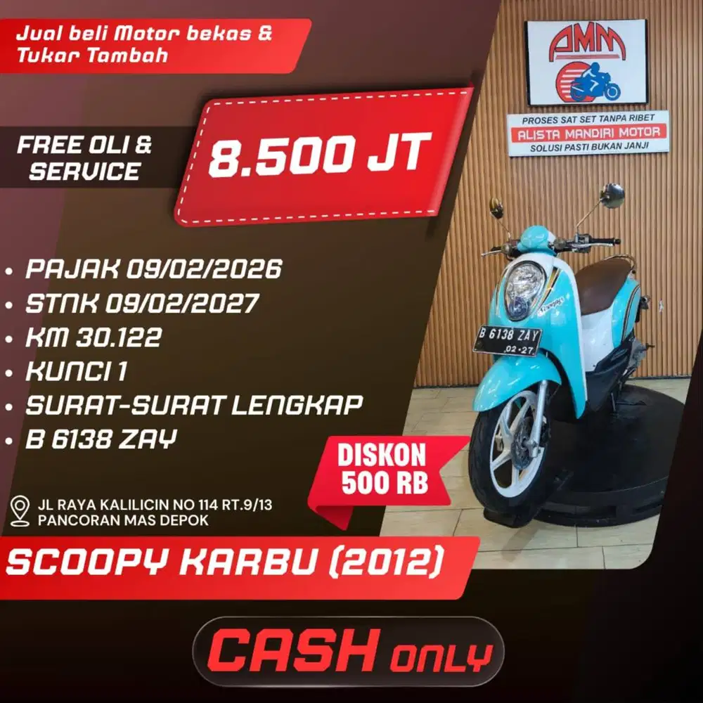 SCOOPY KARBU 2012 PAJAK HIDUP CC 0% KREDIVO TOKPED SPAYLATER INDODANA