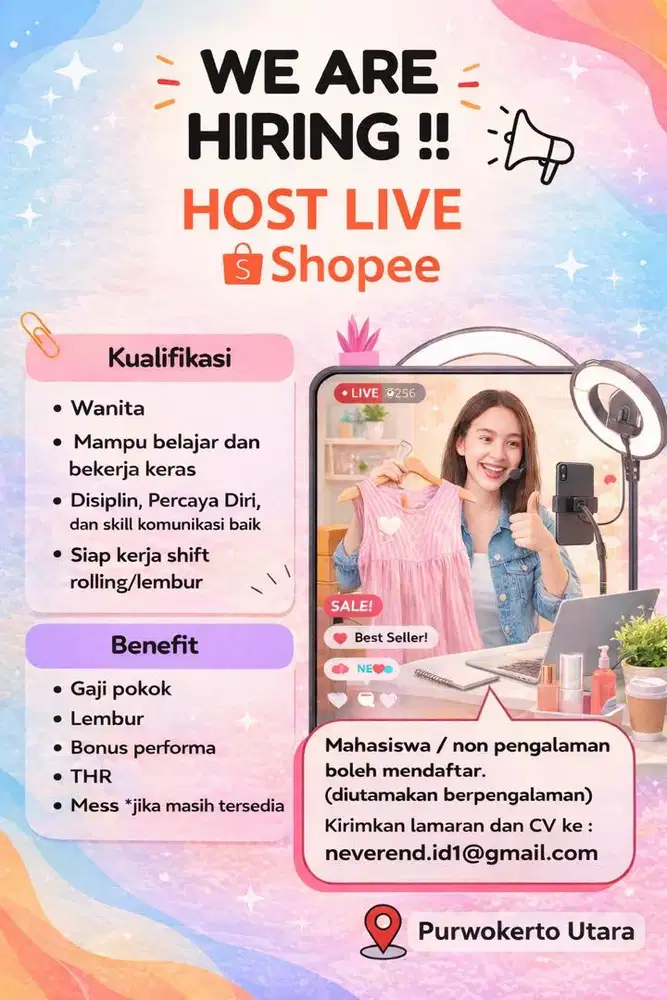 Lowongan Pekerjaan Host Live