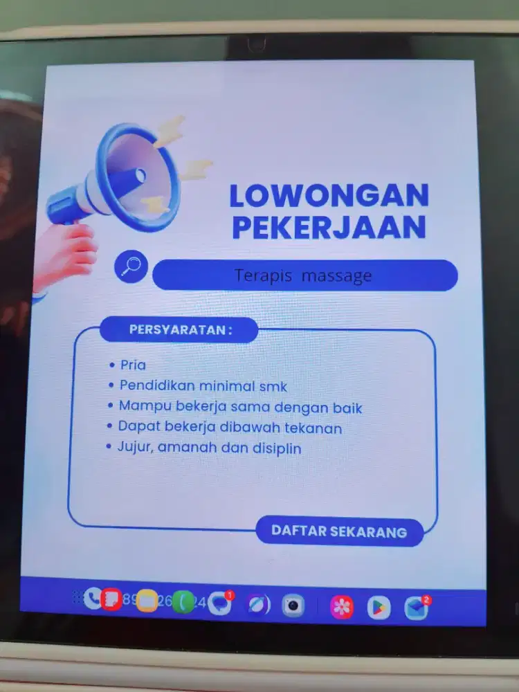 Lowongan kerja terapis pria