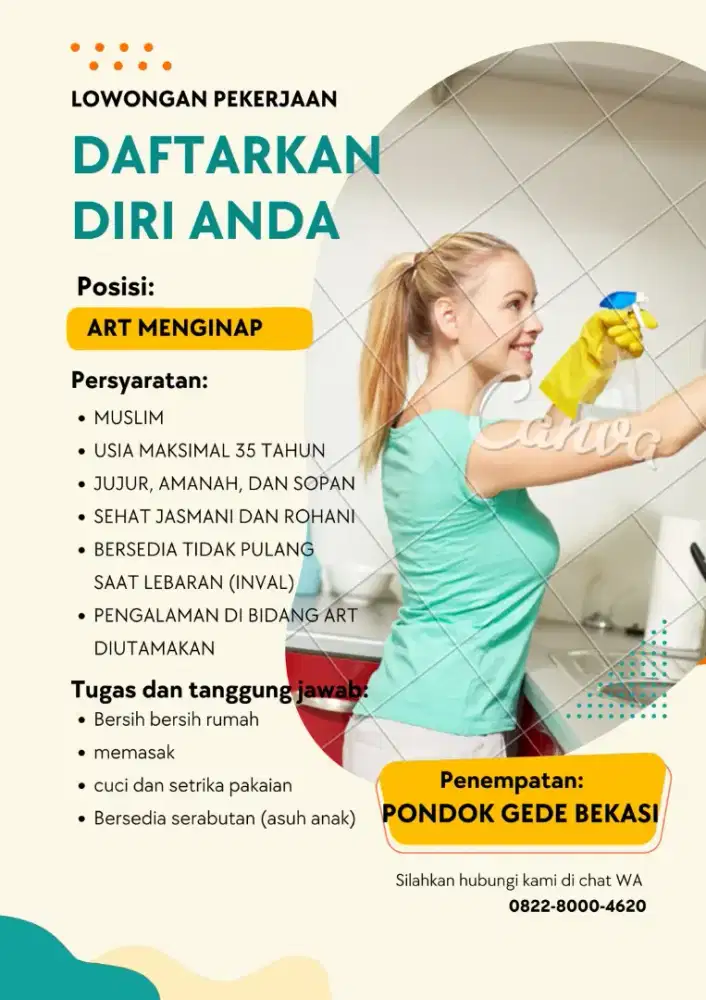 Lowongan ART menginap