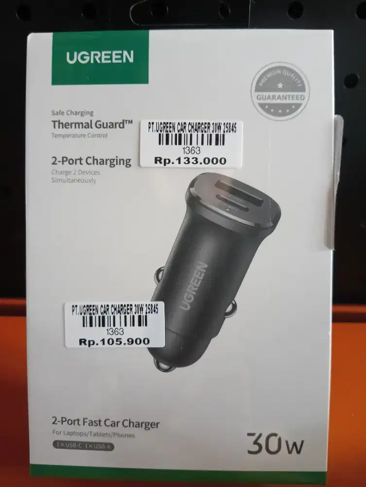 UGREEN CAR CHARGER 30W 25845 | ATLANTIS DAHSYAT