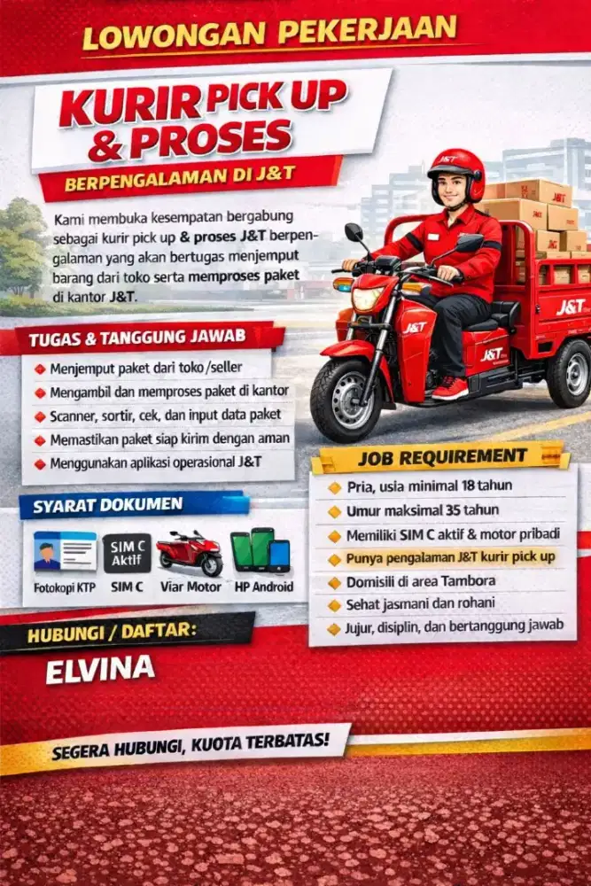 Kurir pikup paket dan prosesing