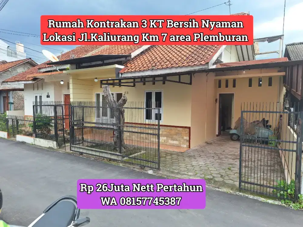 RUMAH UTARA UGM DIJAKAL KM 7 AREA POGUNG DISEWAKAN 27JUTA/THN 3KT 1KM