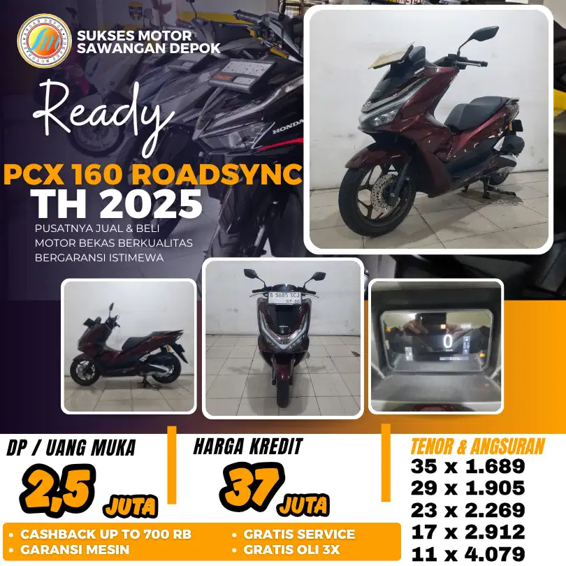 ISTIMEWA HONDA NEW PCX 160 ABS ROADSYNC TH 2025 BISA KREDIT BERGARANSI