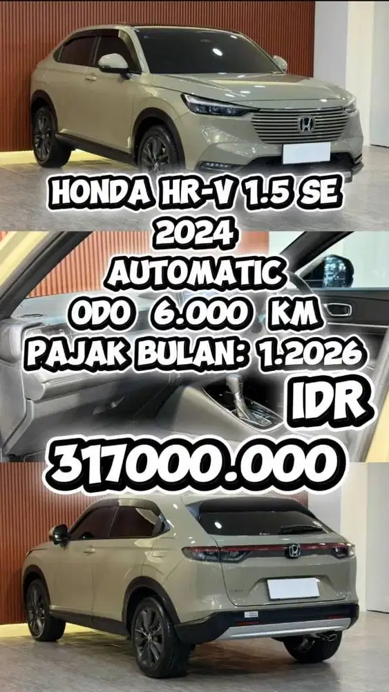 [ ODO 6.000 KM ] HONDA HRV HR-V SE 1.5 AT 2024 MOBIL SEPERTI BARU