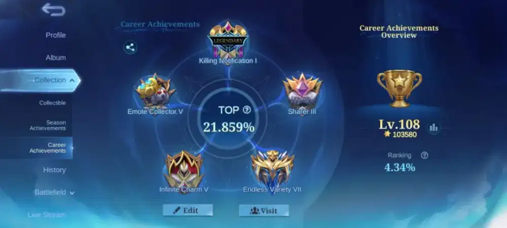 dijual akun mobile legend