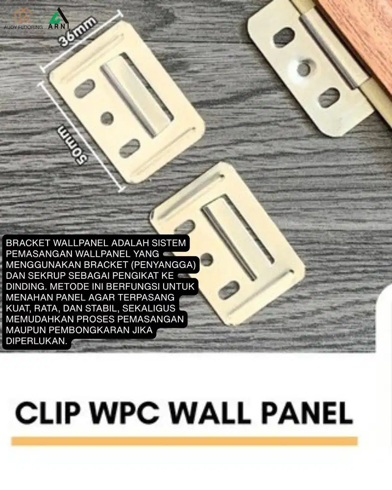 Klip bracket dan skrup wallpanel | Clip WPC panel dinding | pengait di