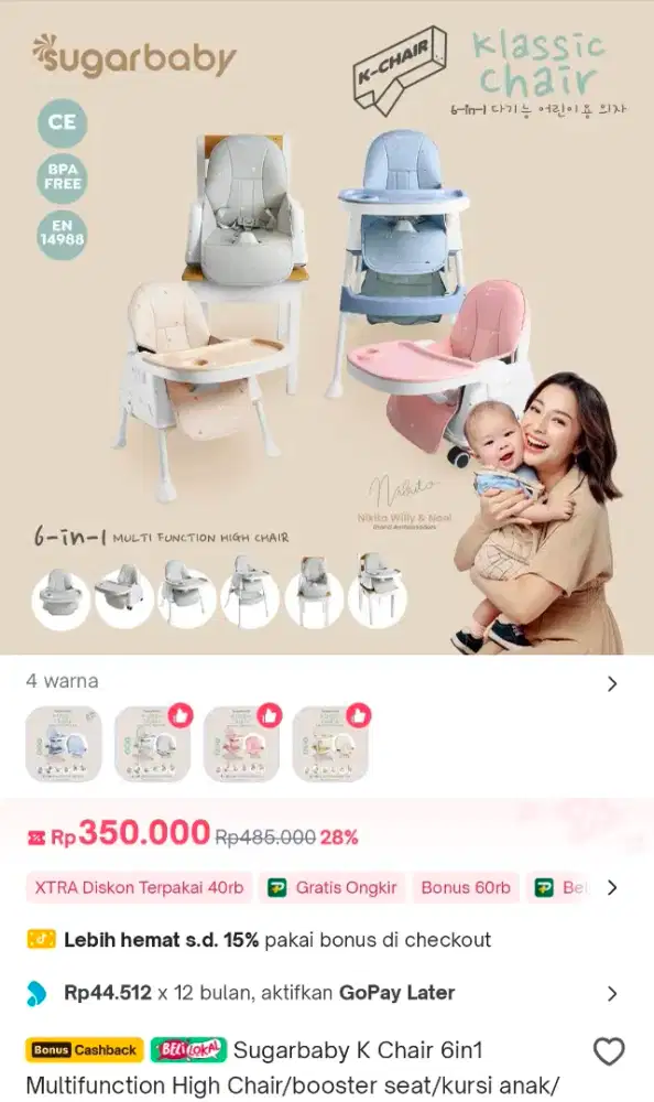 Kursi Bayi Anak Sugarbaby