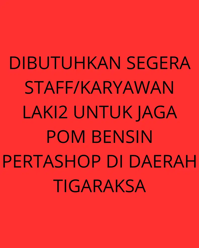 KARYAWAN PERTASHOP MINI