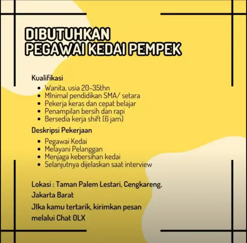 Pegawai kedai makanan (shift)