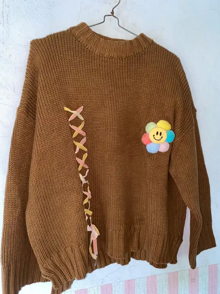 sweater rajut/sweater coklat/sweater panjang (nego)