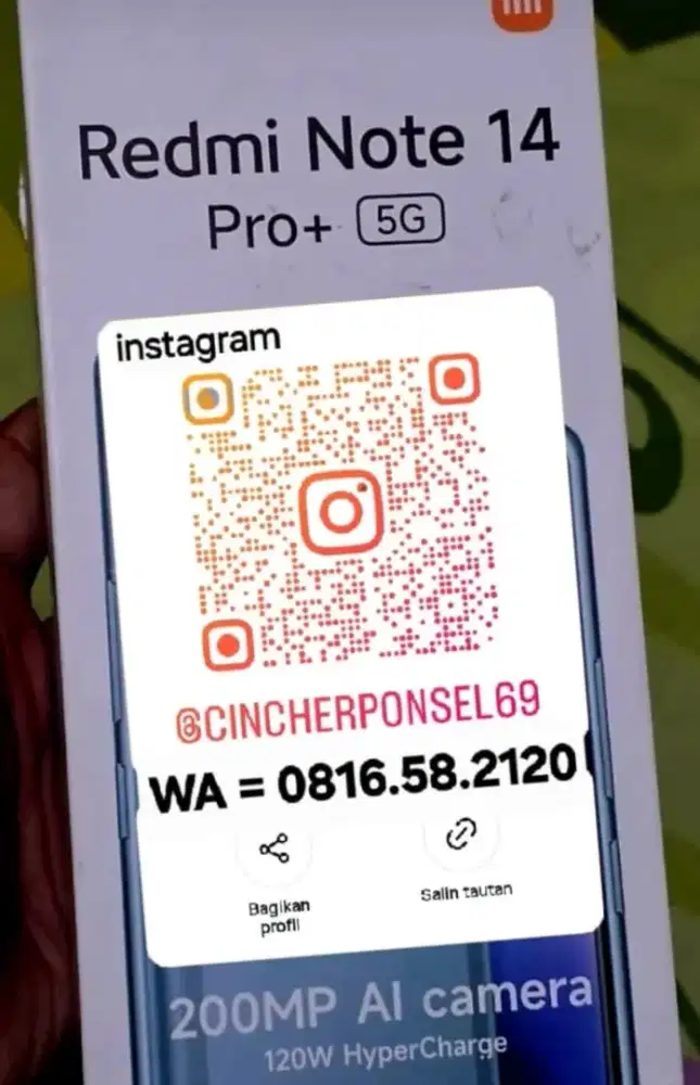 Jual hp bekas REDMI NOTE 14 PRO pro 5G likenew istimiwir