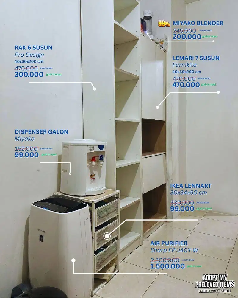 IKEA Lennart Rak Laci Besi 3 Susun - Pindahan Sale