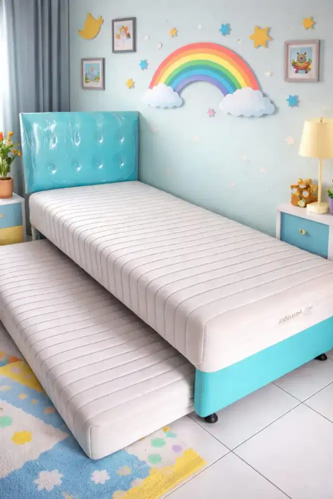 Kasur single sama dipan nya