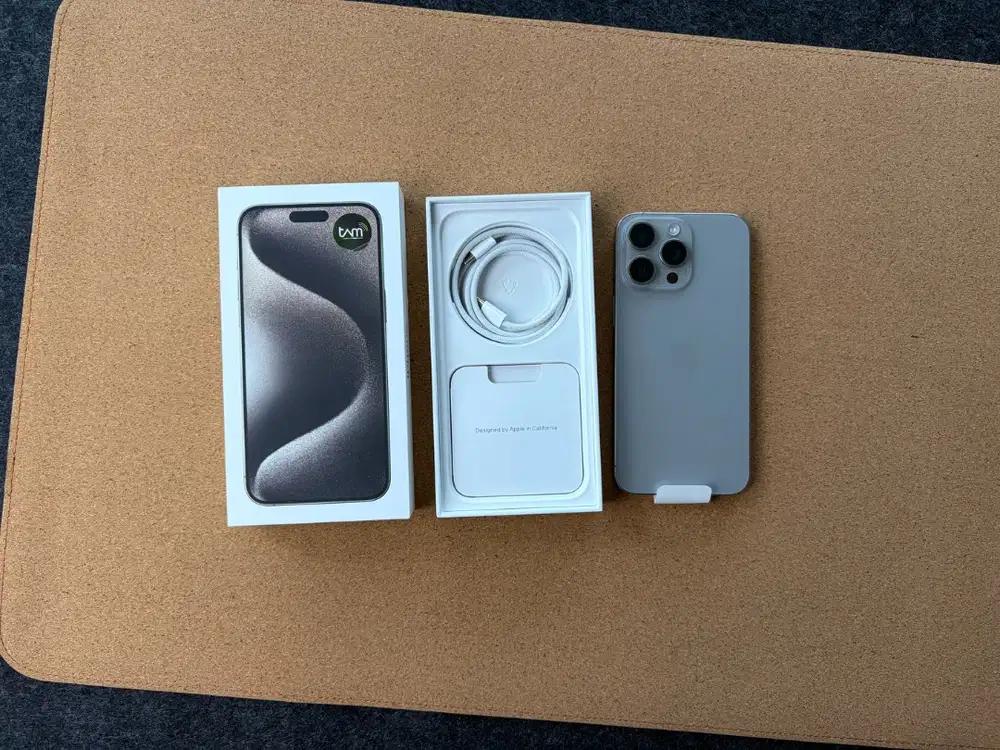 iPhone 15 Pro Max Natural Titanium 256 GB Resmi iBox Second