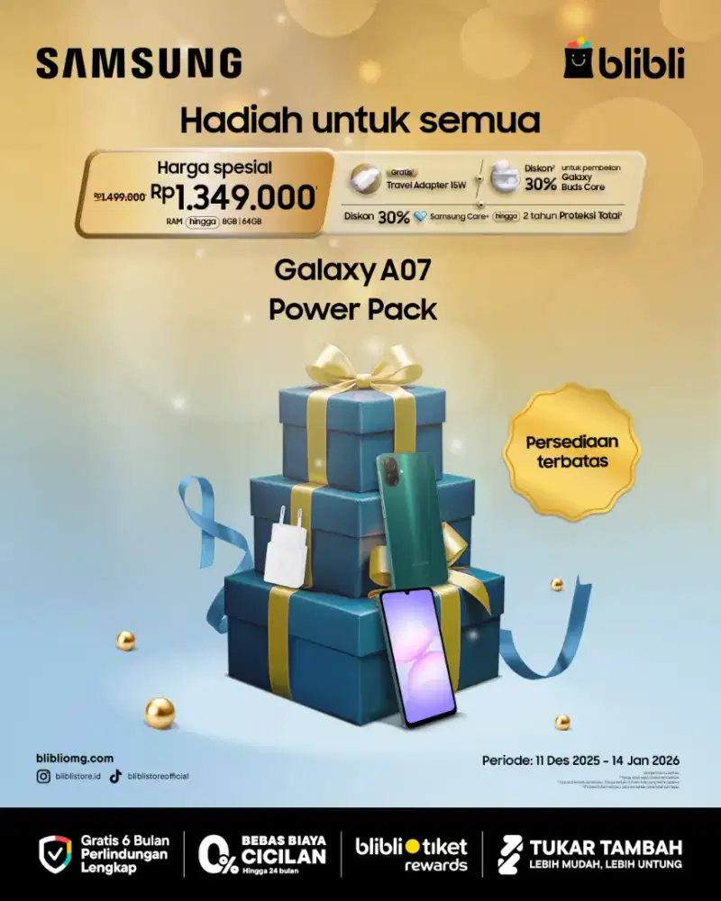 NEW SAMSUNG GALAXY A07 FREE ADAPTER 25W