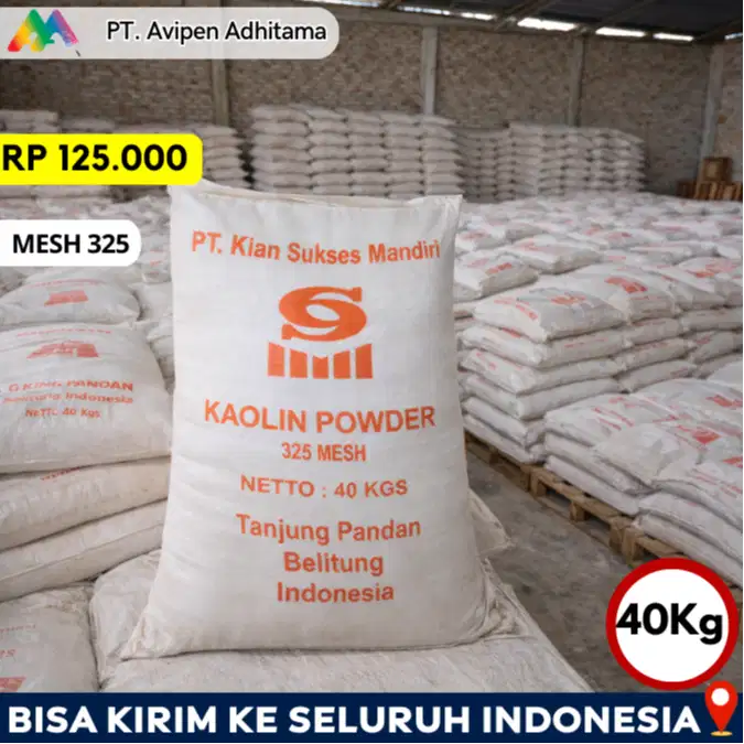 Kaolin Powder 325 Mesh 40 Kg | Kaolin Clay | Kaolin Industri Ciledug