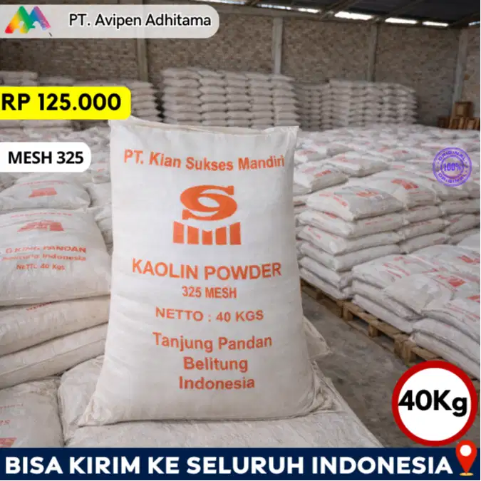 Kaolin Powder 325 Mesh 40 Kg | Kaolin Clay | Kaolin Industri Karawaci