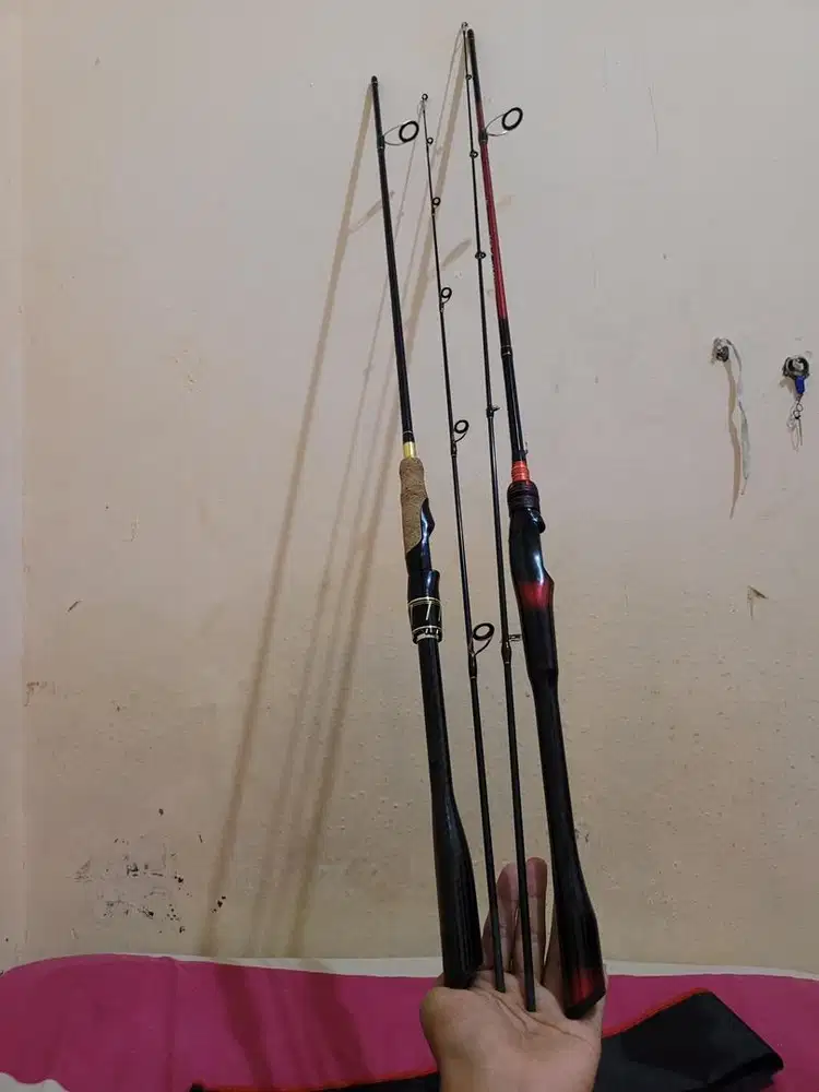 Joran pancing Sambung dua Carbon solid 2 Meter